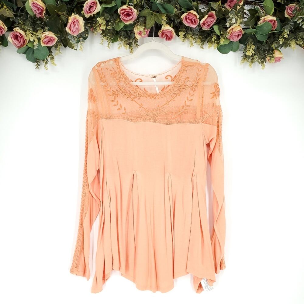 Free People Jojo Long Sleeve Mixed Media T-Shirt